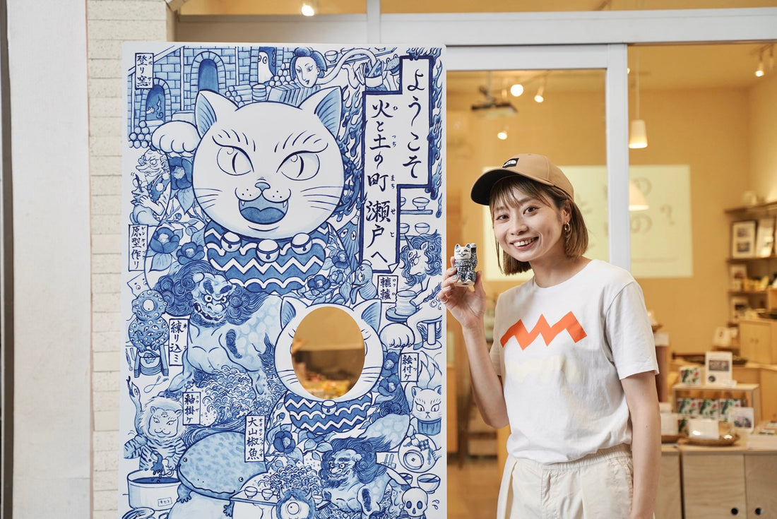 招き猫作家・穴山文香による顔ハメパネルが誕生しました!