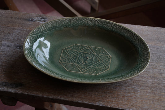 S U I Y O | 【陽刻】シノワズリ オーバルボウル 青磁